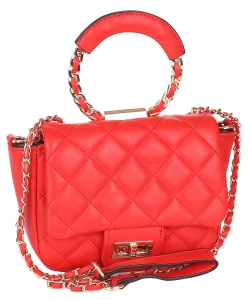 Quilted Fashion Satchel Handbag 6645 RED